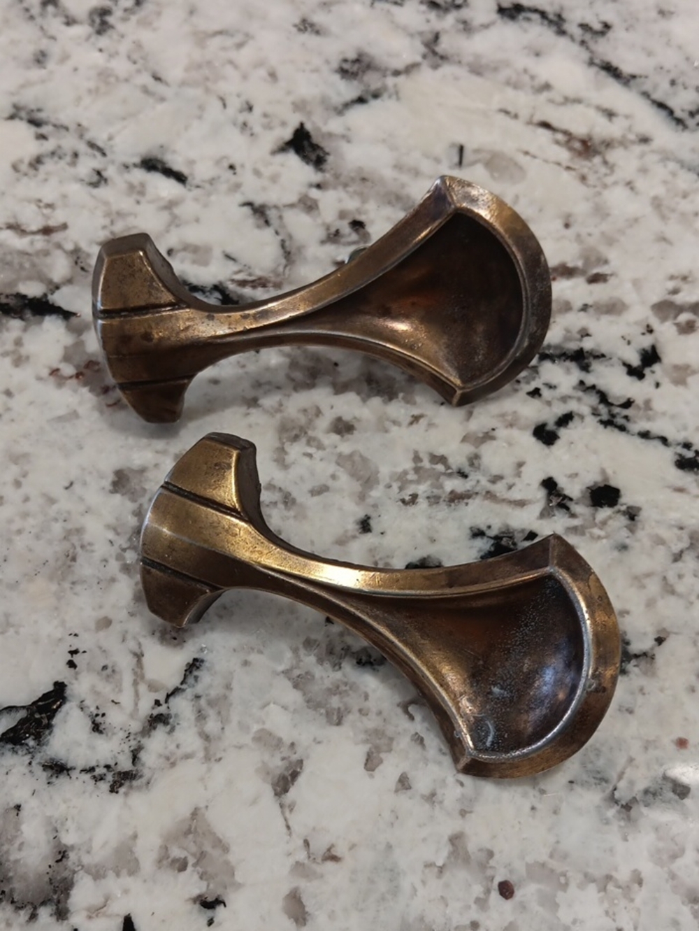 Vintage Cabinet Drawer Pulls in Aged Brass Finish